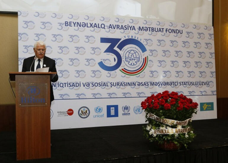 Beynəlxalq Avrasiya Mətbuat Fondunun 30 illik yubiley tədbiri keçirilib
