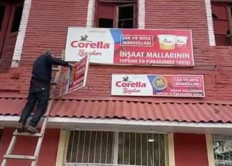 Abidələrdən qanunsuz reklam lövhələri söküldü