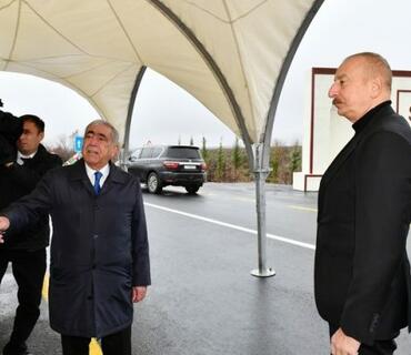 Prezident Oğuz-Şəki avtomobil yolunun açılışını edib