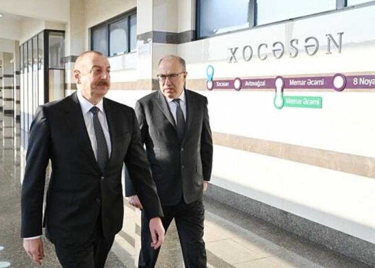 Prezident "Xocəsən" stansiyasının açılışında - Foto