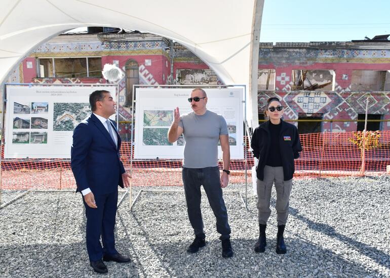Prezident və xanımı Hadrutda məktəb layihəsi ilə tanış oldu