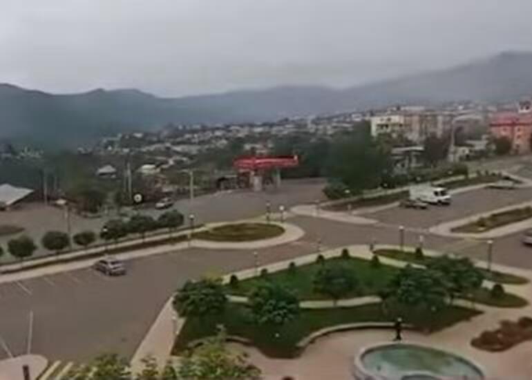 Antiterror tədbirlərindən sonra Xankəndinin mərkəzi - Yeni video