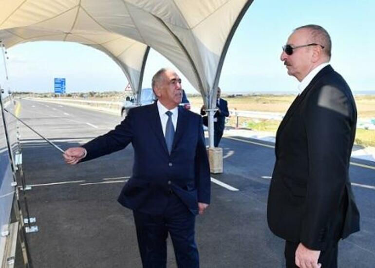 Prezident Qubada ödənişli yeni yolun açılışında...
