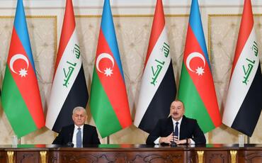 Azərbaycan və İraq prezidentləri mətbuata bəyanatlarla çıxış ediblər