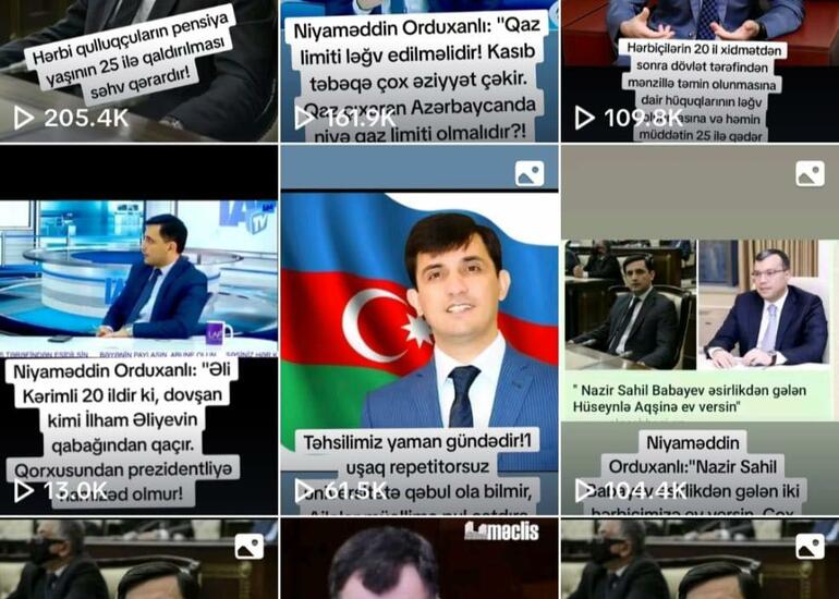 Niyaməddin Orduxanlının Tik-Tok səhifəsinə 1 milyon 500 min baxış olub