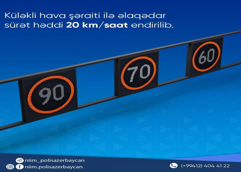 Zığ dairəsi-Hava limanı yolunda sürət həddi azaldılıb