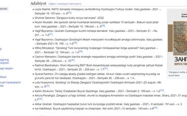 “Wikipediya”da özbək dilində Zəngəzur adlı bölmə istifadəyə verilib