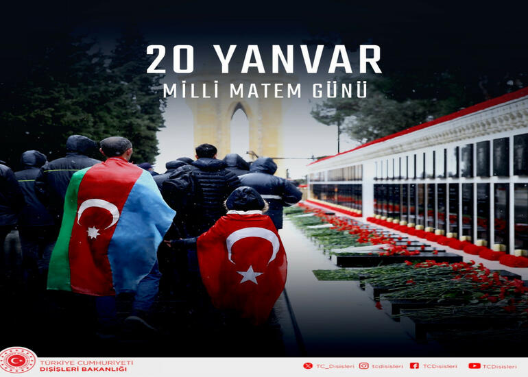Türkiyə XİN 20 Yanvar faciəsi ilə bağlı paylaşım edib