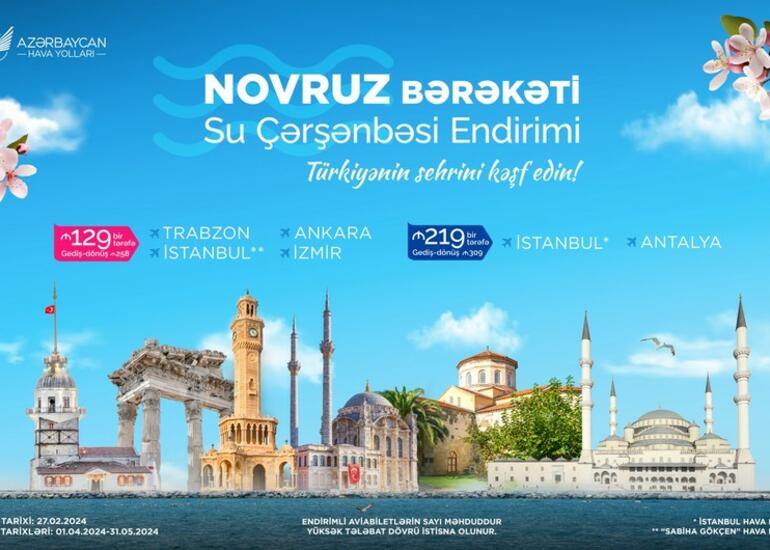 AZAL Türkiyənin bir sıra istiqamətləri üzrə yeni aksiyaya start verir