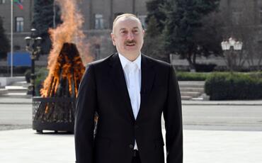 Prezident Xankəndidə Novruz tonqalını alovlandırdı