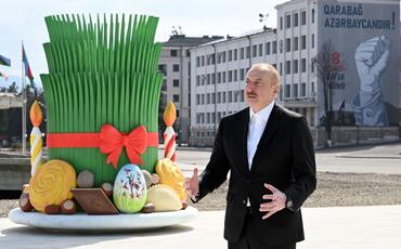 Prezident Xankəndidə Novruz tonqalını alovlandırdı