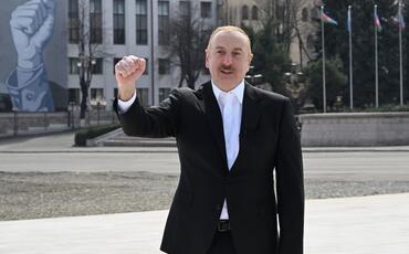 Prezident Xankəndidə Novruz tonqalını alovlandırdı