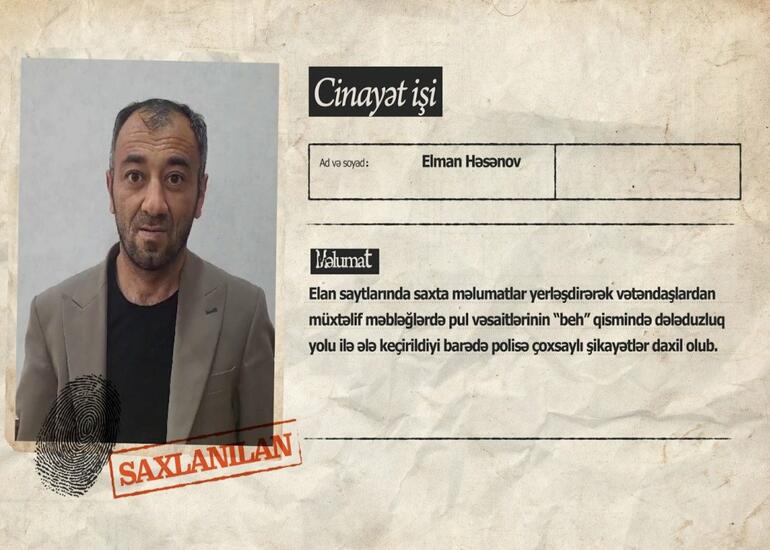 Saxta elanlar yerləşdirib, "beh" alan şəxs saxlanıldı - Video
