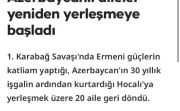 Azərbaycan Prezidentinin Xocalıya səfəri Türkiyə mətbuatında geniş işıqlandırılıb