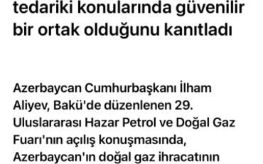 Prezident İlham Əliyevin Bakı Enerji Həftəsinin açılış mərasimindəki çıxışı xarici mediada geniş işıqlandırılıb