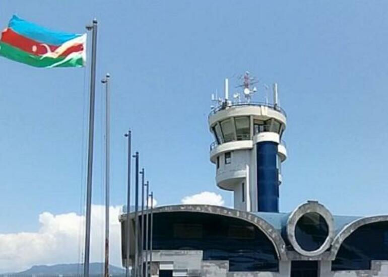 Xocalı aeroportunda Azərbaycan bayrağı qaldırıldı - Foto