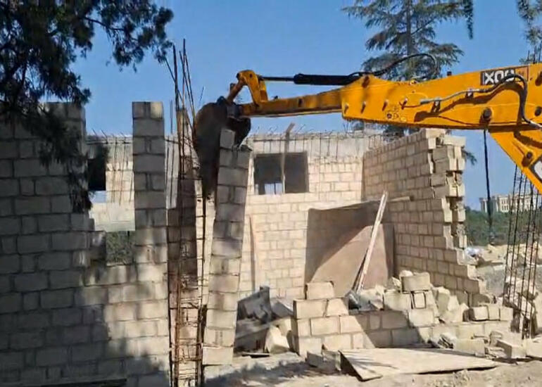 Masazırda qanunsuz tikintinin qarşısı alındı - Video
