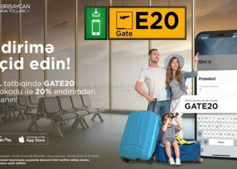AZAL “GATE20” promokodu ilə aviabiletlərə 20% endirim edəcək