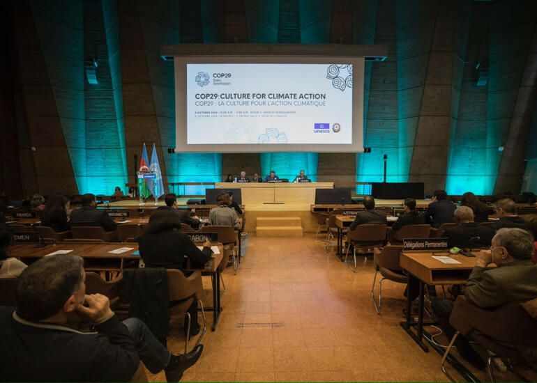 UNESCO Baş Qərargahında COP29 çərçivəsində Azərbaycanda keçiriləcək mədəniyyət tədbirlərinin təqdimatı olub