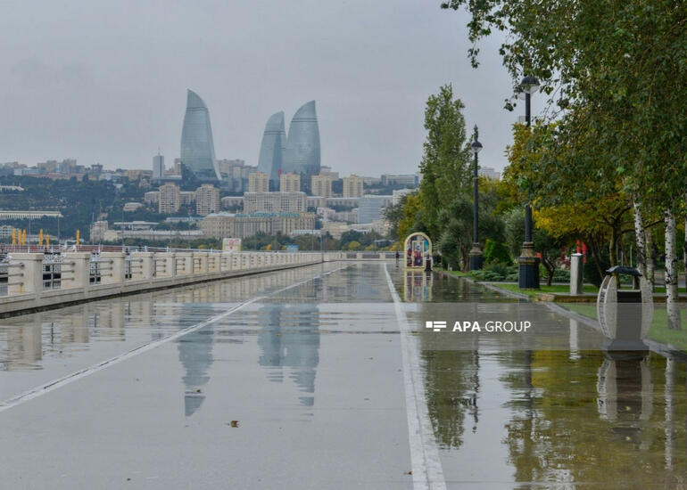 Yağışın günün ikinci yarısından tədricən kəsiləcəyi gözlənilir