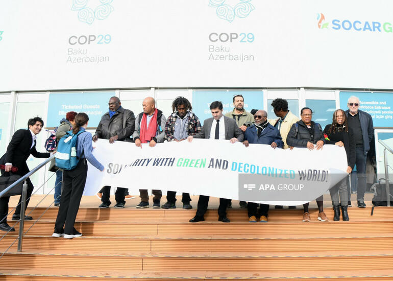 COP29 çərçivəsində Fransanın müstəmləkəçilik siyasəti əleyhinə aksiya keçirilib