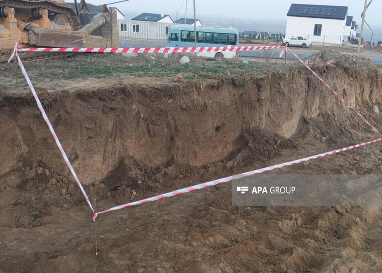 Ağdamda qazıntı işləri zamanı sümüklər aşkarlanıb