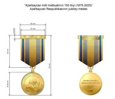 “Azərbaycan milli mətbuatının 150 illiyi (1875–2025)” yubiley medalı təsis edilib