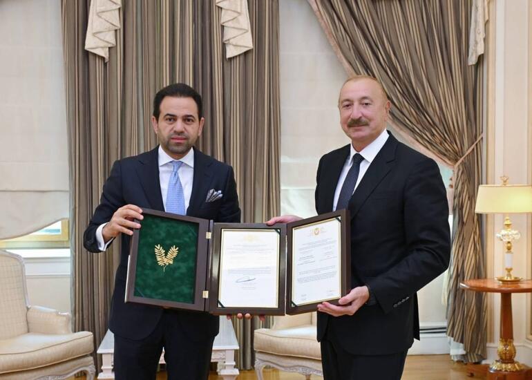 Prezident İlham Əliyevə “Zayed İnsan Qardaşlığı Mükafatı”nın sertifikatı təqdim edilib