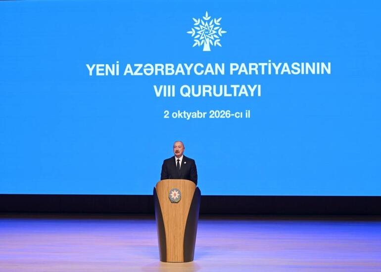Yeni Azərbaycan Partiyasının VIII Qurultayı keçirilir, Prezident çıxış edir