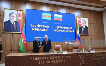 Rusiya Baş prokuroru Azərbaycan Prokurorluğunun yubiley medalı ilə təltif edilib